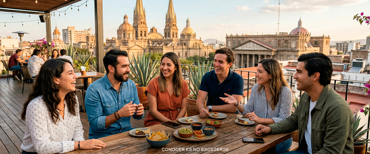Difrutando mezcal en Guadlajara con amigos